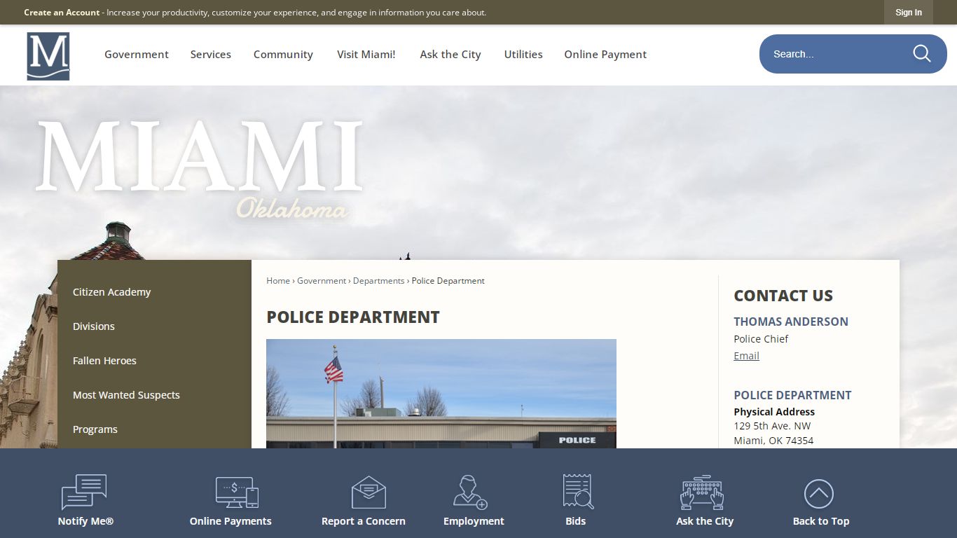 Police Department | Miami, OK - Official Website